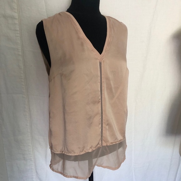 Fever silk top, lined, dusty nude pink color size M - Picture 3 of 10